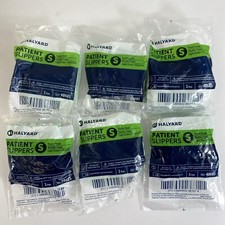 HALYARD 48685 PATIENT SLIPPERS Youth/Small Light Green Non-Skid, 6 PAIRS