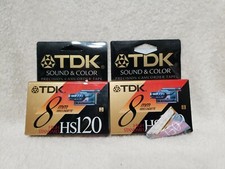 TDK 8MM HS120 Camcorder Video Cassette Tapes High Standard Lot of 2 New A2 
