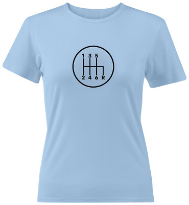 Manual Transmission Shift Pattern 6 Speed Stick Juniors Women Teen Tee T-Shirt