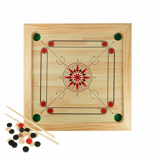 Wooden Carrom Board 26 Inch Strike and Pocket Game with Cue Sticks, US Seller - Picture 2 of 7