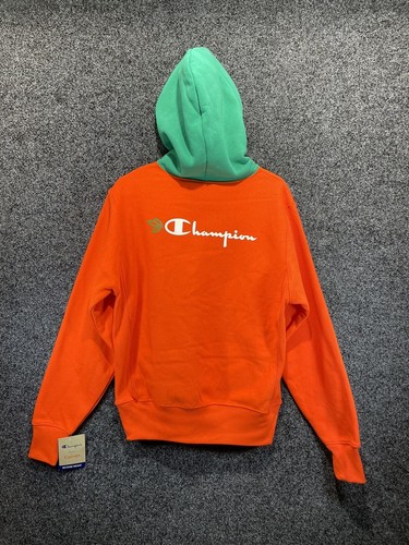 Champion Karotten Herren Größe kleiner Hoodie schwer dick warm orange Jacke - Bild 2 von 7