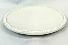 Vintage Secla Portugal Round White Platter Ceramic 12.5" Pottery Holly Glazed 