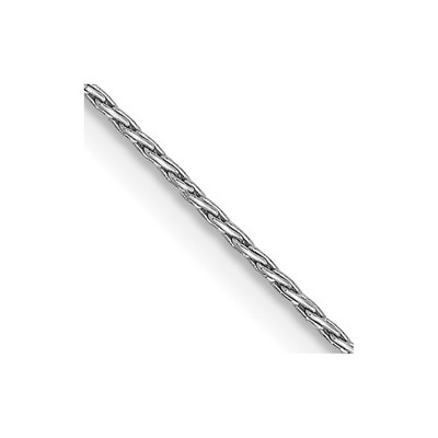 14K Weißgold 18 Zoll 0,7 mm Runde Pariser Weizen mit Karabinerverschluss Kette Halskette