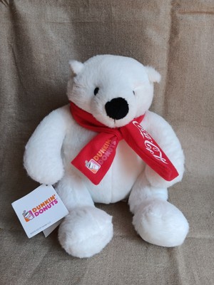 Coca Cola   Eisbär   Stofftier  sitzend   2015   Dunkin Donuts   Selten   NEU!