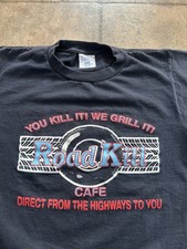 Vintage Road Kill Cafe 90s Parody T-shirt Made In USA Size Medium Single Stitch