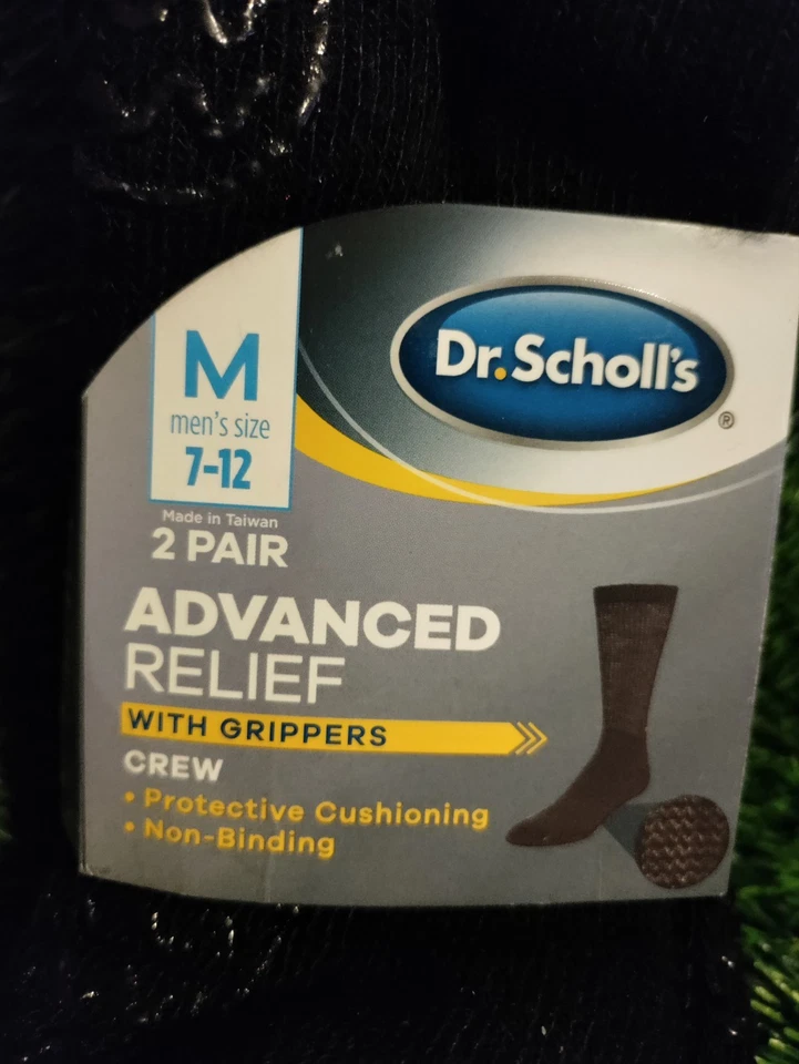 Calcetines Dr Scholl’s Advanced Relief With Grippers Crew 2 pares para hombre 7-12 negros  Foto 2 de 3
