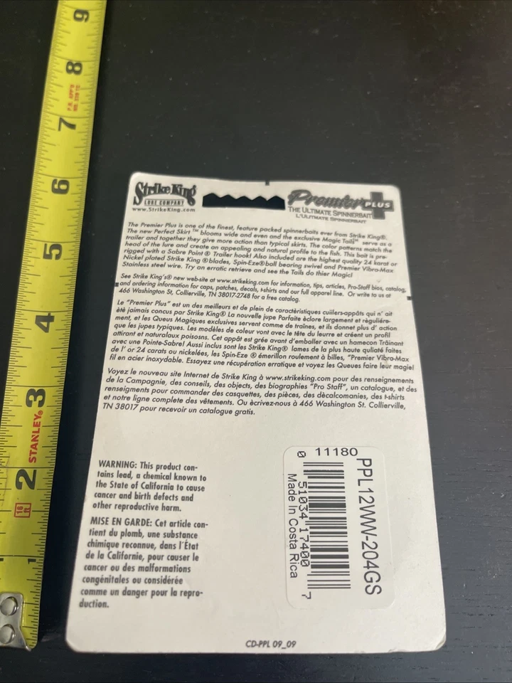 Strike King Premium Plus Spinnerbait 1/2 oz oro súper blanco/plata PPL12WW-204GS Foto 2 de 2