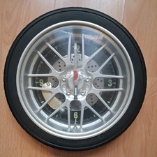 Snap on Tools Wall Clock Racing Series Wheel Tyre 26.5cm Rare Alloy Tire