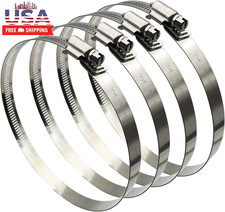 4Pcs 6" Adjustable 304 Stainless Steel Duct Clamps Hose Clamp Pipe Clamp Air Duc