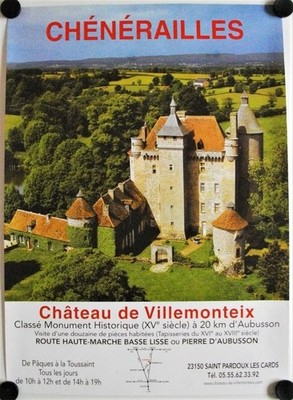 Poster Tourismus CHENERAILLES Château de Villemonteix