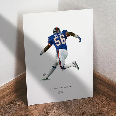 Poster Ou Canvas Lawrence Taylor (LT) - New York Giants, Art Mural Football Américain, Prêt à Accrocher