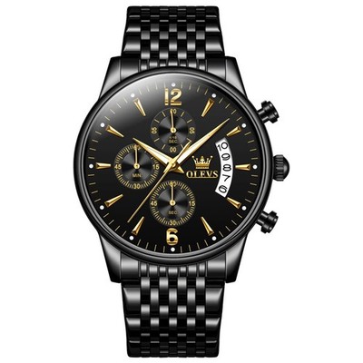 Reloj Cronografo De Acero Inoxidable Con Esfera De Diamantes Para Caballero