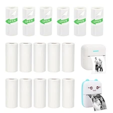 16 Rolls Mini Thermal Printer Paper, Including 6 Sticker Paper & 10 Plain Pap...