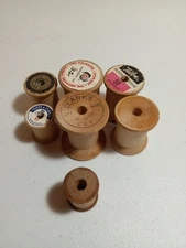  Assorted Wooden Thread Spools (7)