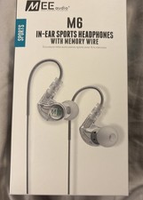 MEE audio M6 Sweatproof Wired Sports In-Ear Earbuds with Memory Wire Clear NIB