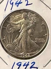 1942 P   Walking Liberty Half Dollar US 50c Silver Coin    BEAUTIFUL EF/AU