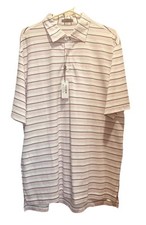 Turtleson Men  s L SS Pierce Polo Orchid/White Stripe Pima Preppy Golf NWT