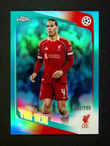 2025-26 Topps Chrome UEFA Virgil Van Dijk #79 Teal Refractor /299