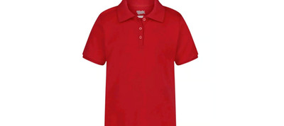 Girls Red Short Sleeve Polo Shirt