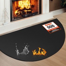 Fireplace Mat Fireproof, 2' x 3'6'' x 0.04'' Fireplace Rugs Fire Resistant, H...