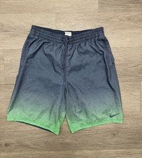 Nike Men s Drawstring Waist Grey And Green Swim trunks Size Medium