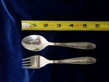 Leonard Stainless Child Sized Spoon Fork Elephant Imprint Vintage Silverware