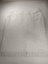 Lane Bryant Lace Overlay A-Line Skirt White Spring Women’s Plus Size 22 NWT