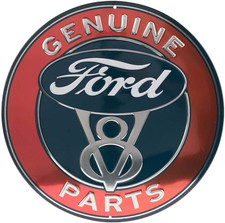 Ford Parts V8 Round Embossed Metal Sign - Vintage Ford Sign For Garage Or Man Ford Parts V8 Round Embossed Metal Sign - Vintage Ford Sign For Garage Or Man