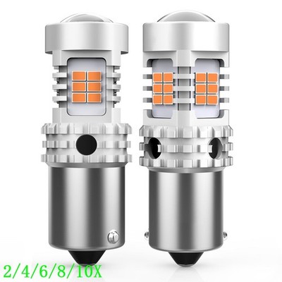 AUXITO BA15S P21W 1156 LED Turn Signal Light Amber Plug & Play CAnbus 2~10X