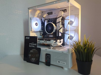 Weißer Gaming PC, Nvidia GTX 1060 6GB, Ryzen 5, 16GB RAM, 512GB SSD, Windows 11