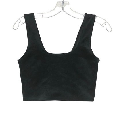 Colsie Black Velour Tank Top Crop Size Medium