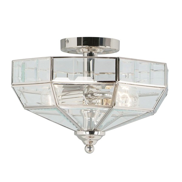 Deckenleuchte Hesu In Nickel Ø32Cm 2Xe27 Wohnzimmer Flur Jugendstil Design Lampe-image
