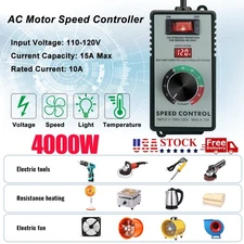 AC Motor Speed Controller 110-120V 15A Voltage Regulator Variable Switch 4000W