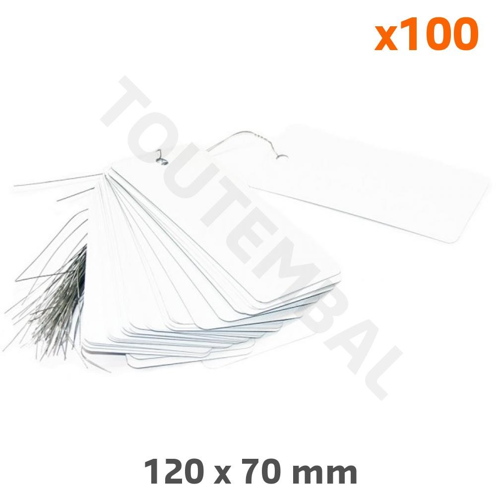 Étiquette acier laqué blanc 120x70 signalétique métallique lot de 100