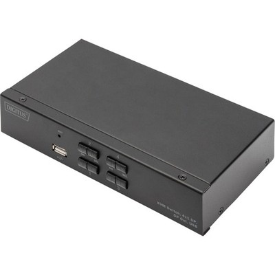 Digitus KVM Switch DispalyPort 4x1, KVM-Switch, schwarz