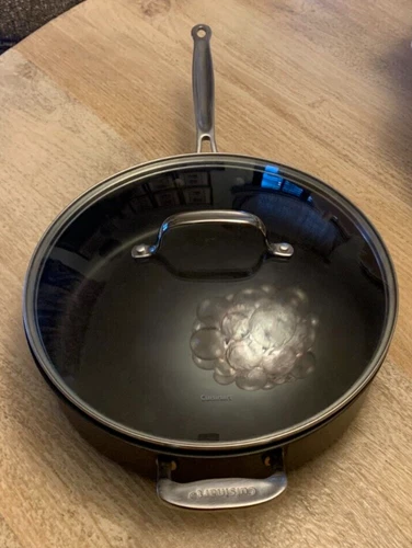 CUISINART #633-30H Hard Anodized 12" Frying Pan Saute Skillet Wok w/ Glass Lid