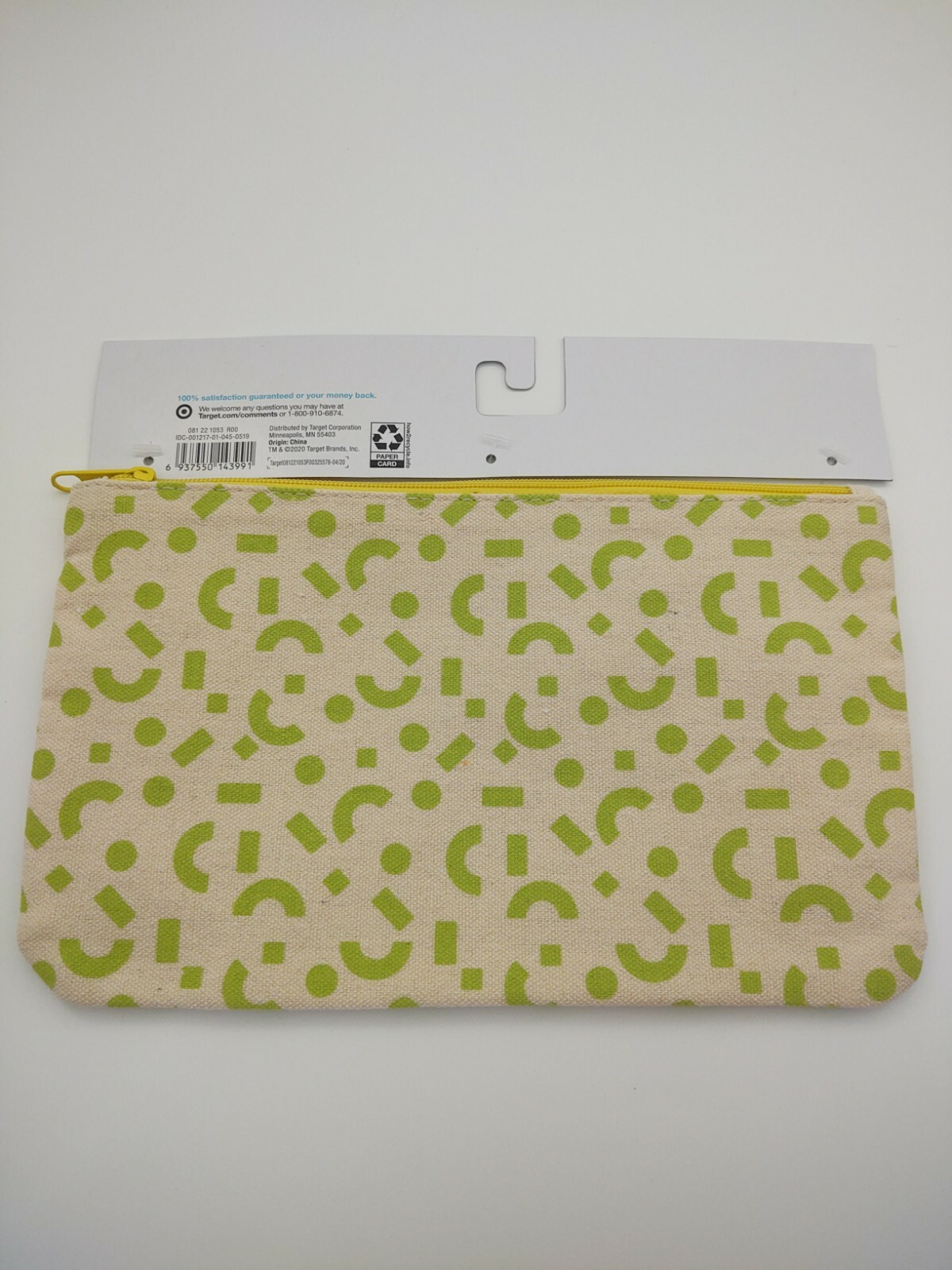 Up & Up Zip Pencil Pouch For Binder Notebook Fabric 10"x 6" New