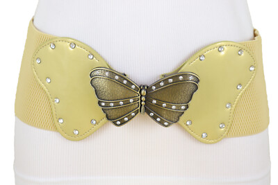 Women Gold Color Elastic Wide Fashion Colorful Belt Cute  display picture 2