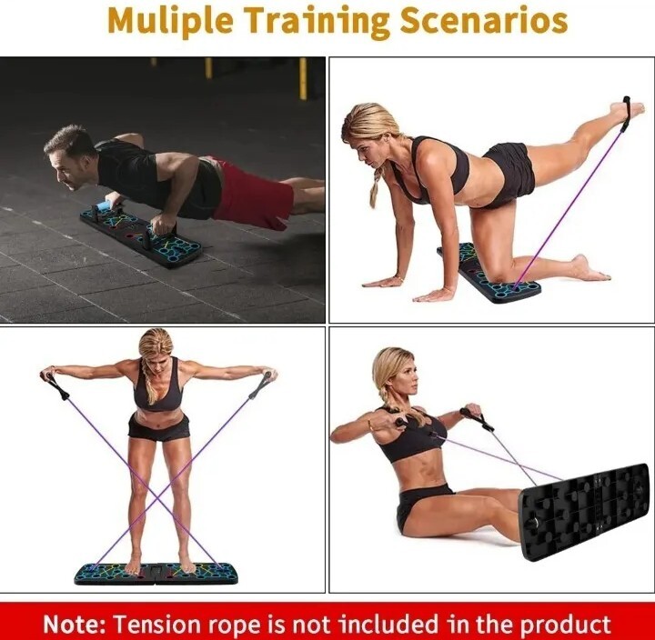 Portable Foldable 18 in 1 Home Exercise Fitness Push Up Board w/Anti-Slip Handle