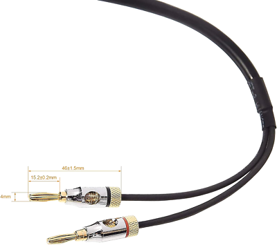 JORZOR 1 Pair 13AWG Audiophile Grade Speaker Wire With Pre-Connected Dual Gold Plated Banana Plug Tips - Oxygen-Free Copper (OFC) Construction (1M(3.3FT - View #7