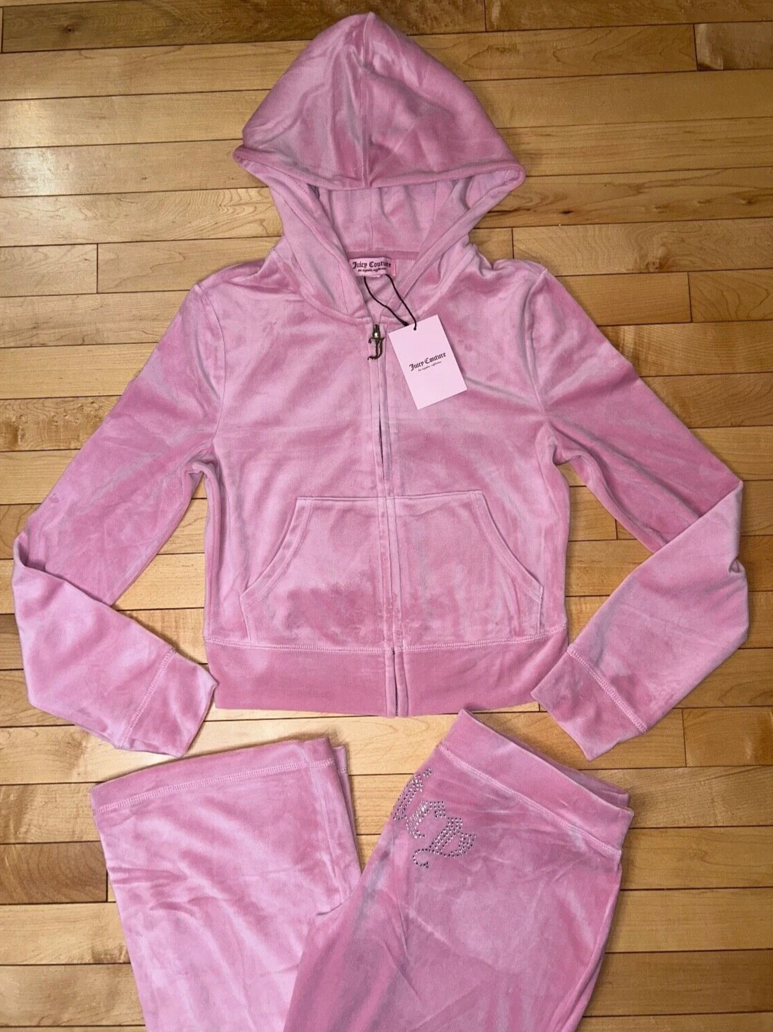 hot pink hoodie and sweat pants track suit from juicy couture