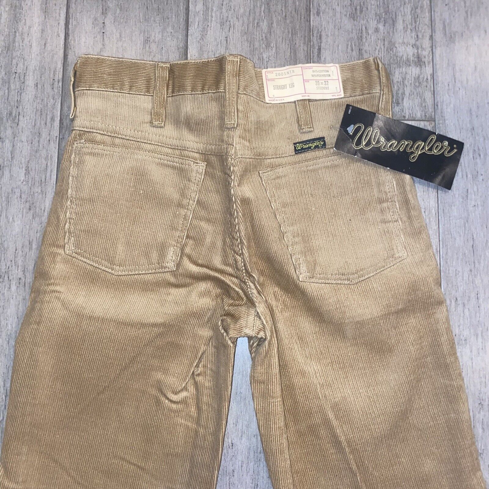 NOS Vtg 60s 70s Wrangler Corduroy Pants Straight … - image 6