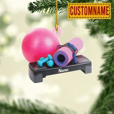 Personalized Workout Ornament, Gym Christmas Ornament, Fitness Ornament