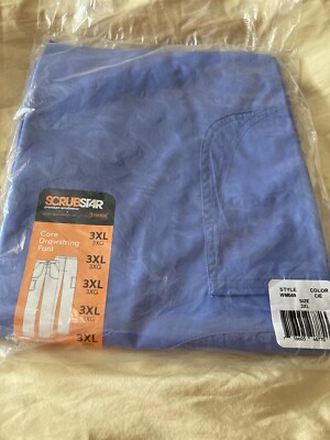 Scrubstar Core Essentials Womens Scrub Pants Drawstring Size 3XL Blue