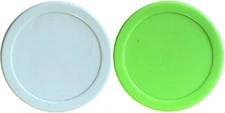 Air Hockey Pucks - 2.5" White "quiet puck" and Green standard puck - Dynamo - 