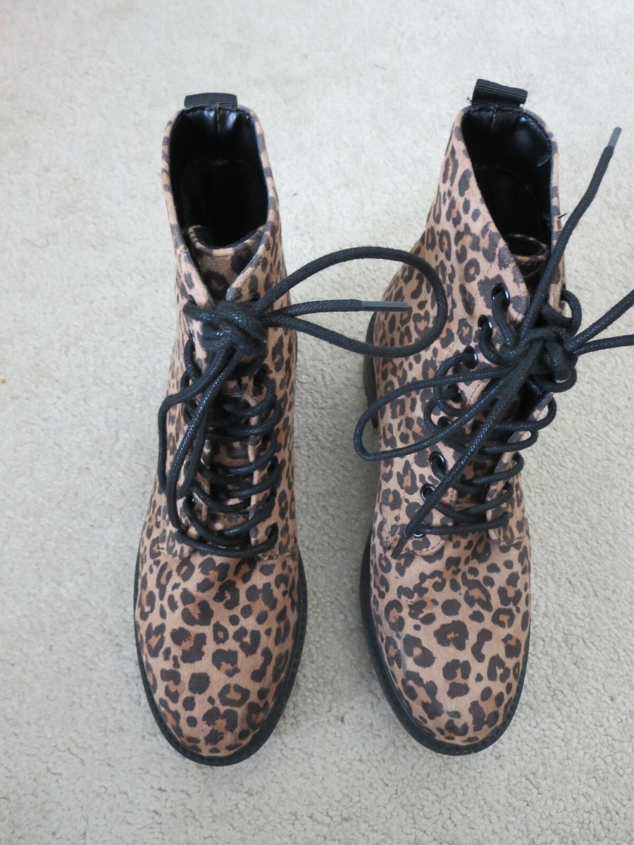 Poshmark Cheetah Print Heels Forever 21 Women's Lace-Up Boots