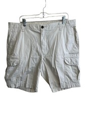 Chaps men's size 38 Tan Stone Cargo Style Shorts zip 7 pockets 9.5" inseam