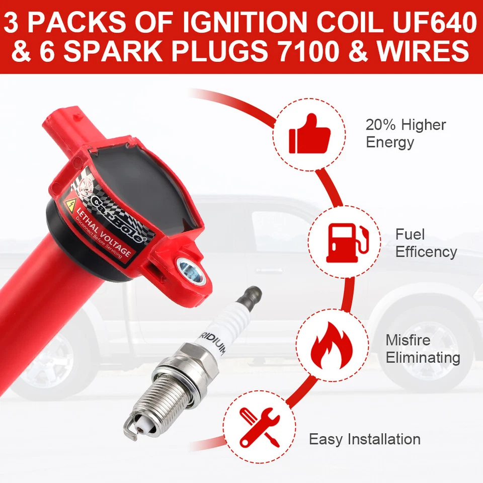 4 Pack Ignition Coils & Spark Plugs For 2007-2017 Jeep Compass Patriot 2.0L 2.4L - Image 4 of 4