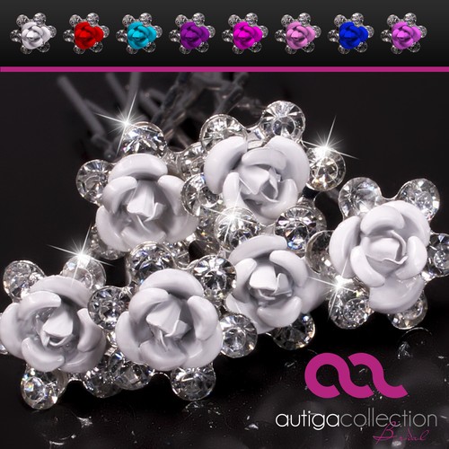 Kristall-Haarnadeln Mit Rosenblüte – 20 Stück Lila, Strass-Spangen Für Hochzeit & Brautschmuck