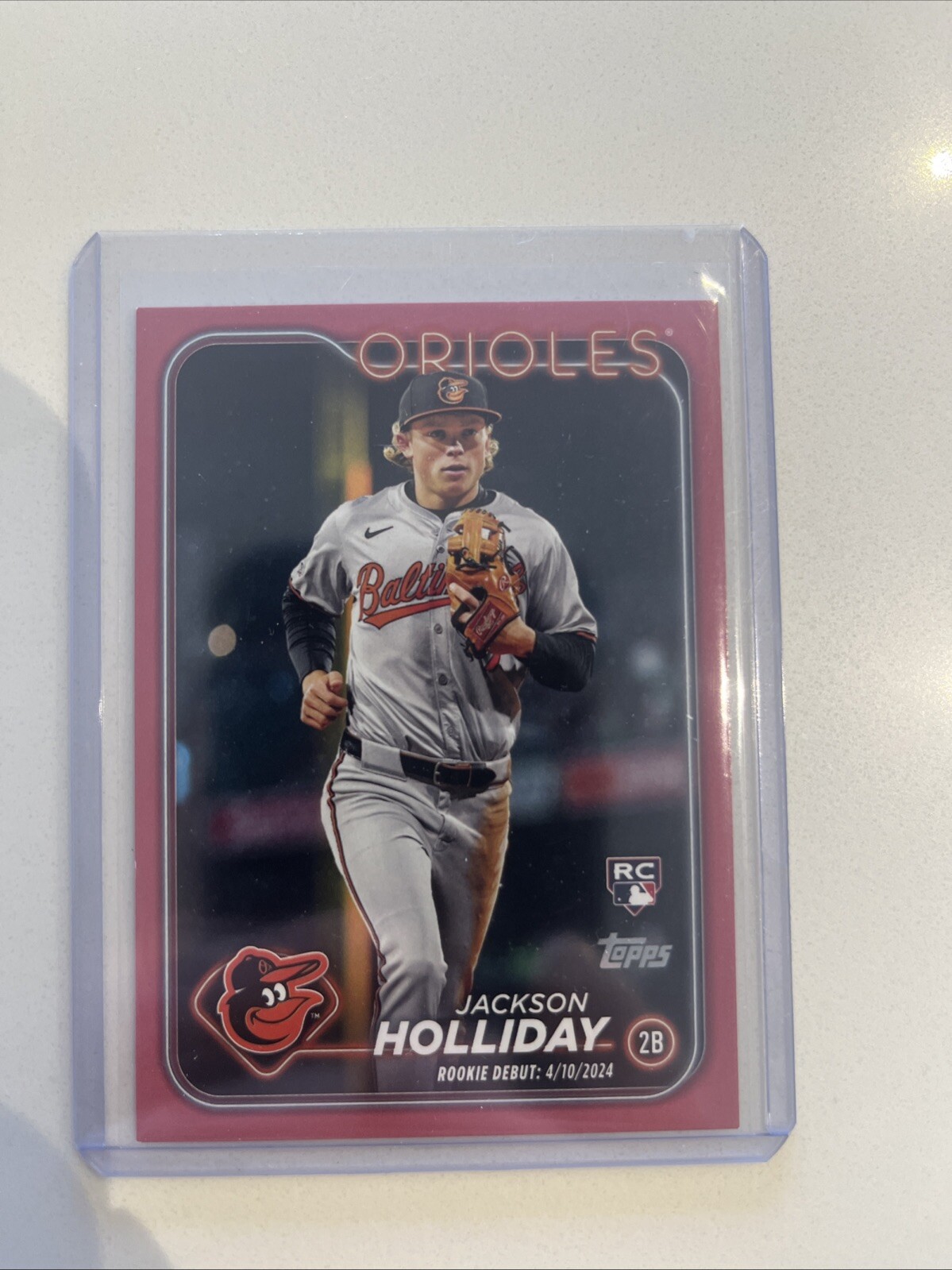 Jackson Holliday 2024 Topps Update Mothers Day /50 Pink US97 Rookie SSP Orioles